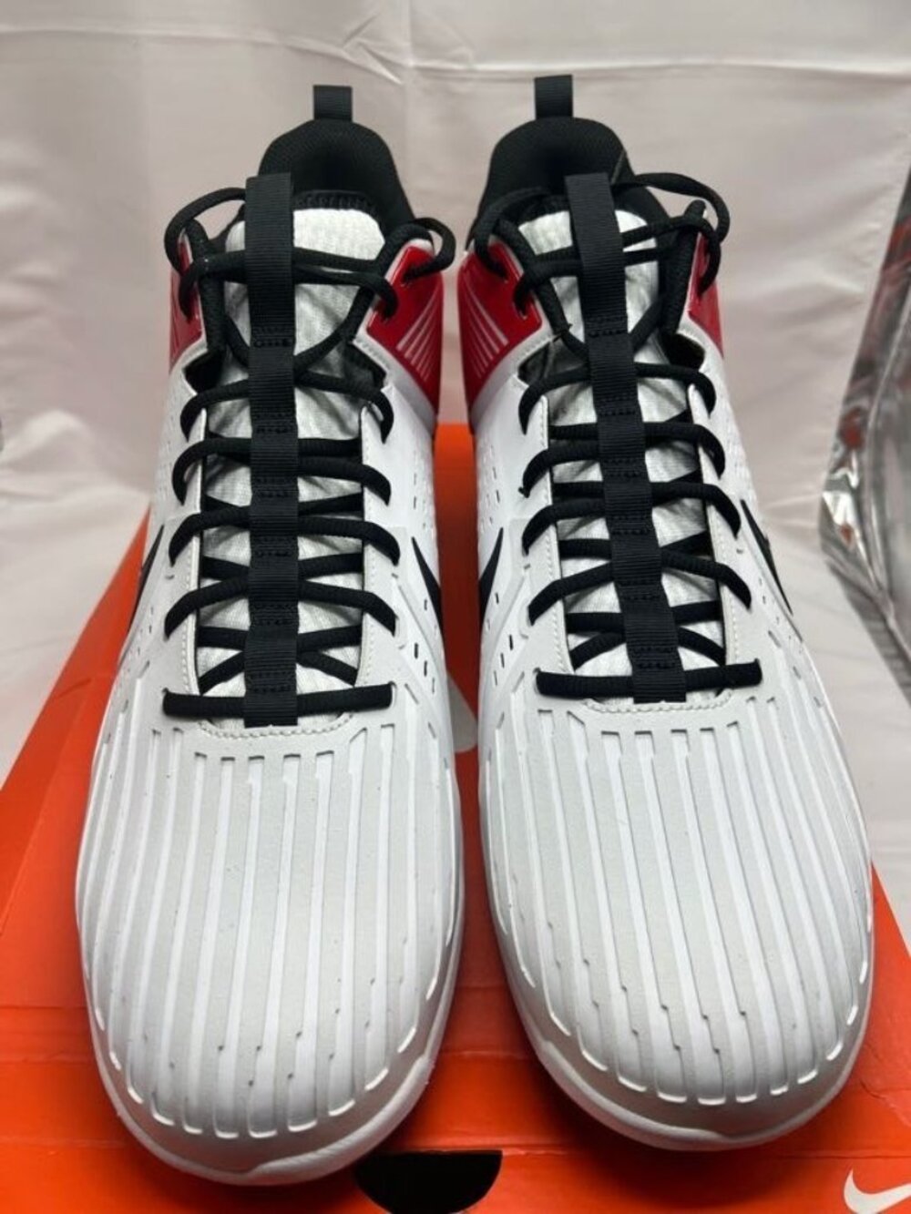 Nike Force Savage Pro 3 Football Cleats Mens White Red Black Trim DA5453-102 NIB